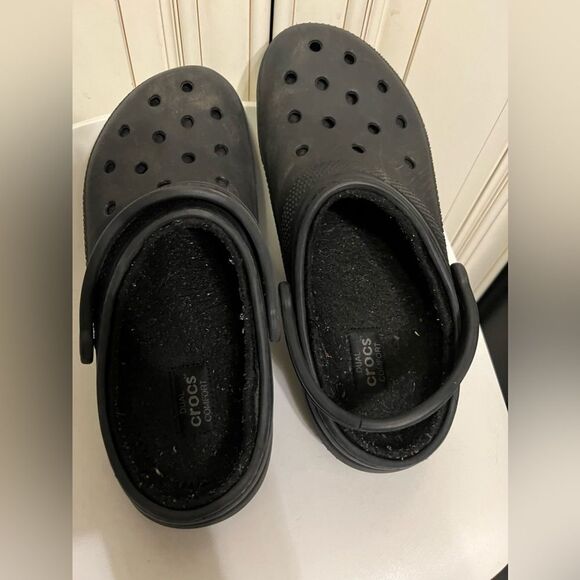 Crocs Unisex Adult Classic Lined Clog Men\'s 9 Women\'s 11 Black  Fuzzy main image 8